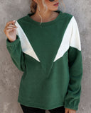 Suéter de manga larga con cuello redondo en forma de V simple
