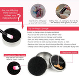 Limpiador de brochas de maquillaje Esponja Removedor de polvo Marmoleado Caja de metal 