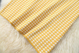 Classique pied-de-poule simple boutonnage cardigan gilet robe ensemble deux pièces jaune