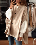 Single-breasted V-neck Cloak Capes Outerwear