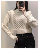 Shoulder Padded Geometry Tops Sweaters