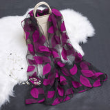 Lotus Floral Silk Scarf for Women