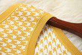 Vestido clásico tipo chaleco con botonadura simple de pata de gallo Conjunto de dos piezas Amarillo