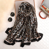 Bufanda sedosa con estampado de leopardo para mujer Bufandas Mujer
