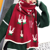 Warm Cashmere Thick Scarf Shawl Wrap for Women Ladies Girls Animal Elk Wapiti Moose Pattern 40x200