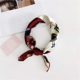 Petit foulard carré en soie à imprimé floral pour femme - 40 couleurs