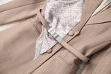 Splicing Silk Scarf Women's Blazer Shorts Two-piece Set