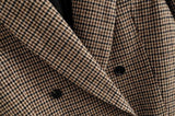 Manteau de costume pied-de-poule à double boutonnage Cardigan Blazers