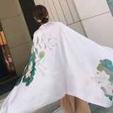 Elegant Fashion Lotus Flower Silk Scarf Shawl Wrap for Women Ladies Girls 90x180