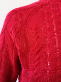 Pull à tricoter décontracté à manches chauve-souris torsadées