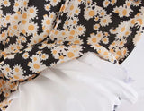 Lace-up Chiffon Print Daisy Tube Top Mini Dress