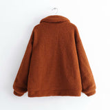 Pile Collar Single-breasted Lambswool Fur Outerwear
