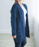 Solid Color Knit Long Cardigan Plus Size S-3XL