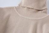 High-collared Lantern Sleeve Crop Tops Sweaters