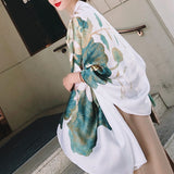 Foulard châle en soie fleur de lotus à la mode élégante pour femmes dames filles 90x180