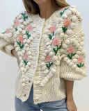 Contrast Handicraft Single-breasted Sweaters Cardigans
