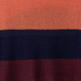 Suéter largo suelto con cuello en V y rayas arcoíris para mujer 