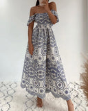 Suspenders Floral Ruffled Flower Embroidery Maxi Midi Dresses