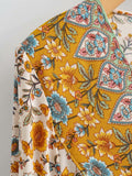 Boho Bohemia V-neck Single-breasted Ruffled Floral Mini Dresses