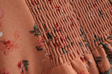Robes mi-longues en mousseline de soie à bretelles vintage à lacets à fleurs
