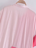 Splicing Shirred Frill Ruffles Sleeve Shirts Mini Dresses