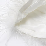 High Collar Tassel Feather Party Mini Dresses