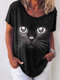 Round Neck Animal Printed T-Shirts Shirts Blouses