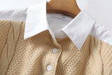Chemises à boutonnage simple en tricot à manches lanterne vintage Pulls