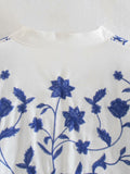Chemises à broderies florales à simple boutonnage Cardigans