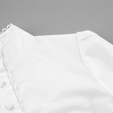 Elegant Single-breasted Mandarin High Collar Shirts Crop Tops