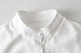 Elegante manga acampanada mandarín cuello alto camisas blusas cortas