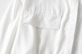 Elegante manga acampanada mandarín cuello alto camisas blusas cortas