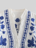 Camisas de botonadura sencilla con bordado floral Cárdigans