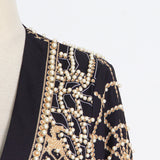V-neck Beaded Beads Cardigans Blazer Outerwear