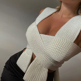 Knit Vest V-neck Camis Crop Tank Tops Sweaters