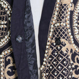 V-neck Beaded Beads Cardigans Blazer Outerwear