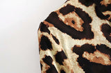 Mini-robes fleuries à revers léopard à lacets