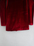 Mini robes moulantes de soirée en velours vintage à col carré rouge