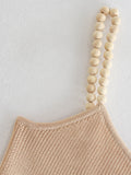 Bead Straps Knit Sweaters Camis Tank Tops