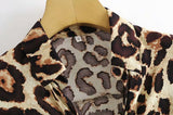 Mini vestidos florales con solapa de leopardo con cordones