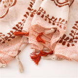 Chal de bufanda con estampado de borlas rosa étnica para mujeres, damas y niñas