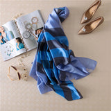 Plaid Silk Scarf Silky Shawl Wrap for Women Ladies Girls 90x180