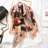 Bufanda de algodón con lazo y roseta elegante a la moda para mujer y niña 90x180