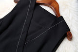 V-neck Suit Double Buckle Vest Shorts Blazers Two-piece Set