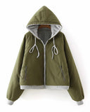 Double Side Hooded Oversize Contrast Color Outerwear Coat