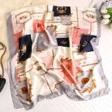 Bufanda de seda geométrica simple de moda chal para mujeres damas niñas 90x180