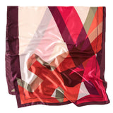 Bufanda larga de seda con estampado geométrico para mujer