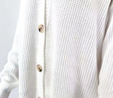 Cárdigan tipo suéter de manga larga con botonadura sencilla para mujer 
