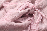 Top en mousseline de soie avec col en forme de champignon floqué rose et jupe à carreaux en diamant wt8181932285 