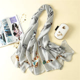 Animal Dragonfly Print Silk Scarf Silky Shawl Wrap for Women Ladies Girls 90x180